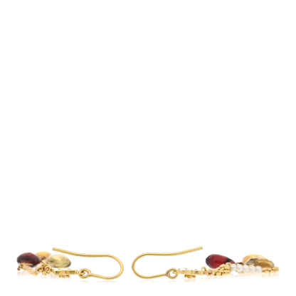 David Yurman 18K Yellow Gold Diamond Garnet Peridot Citrine Cultured Pearl Quatrefoil Drop Earrings 3 of 4