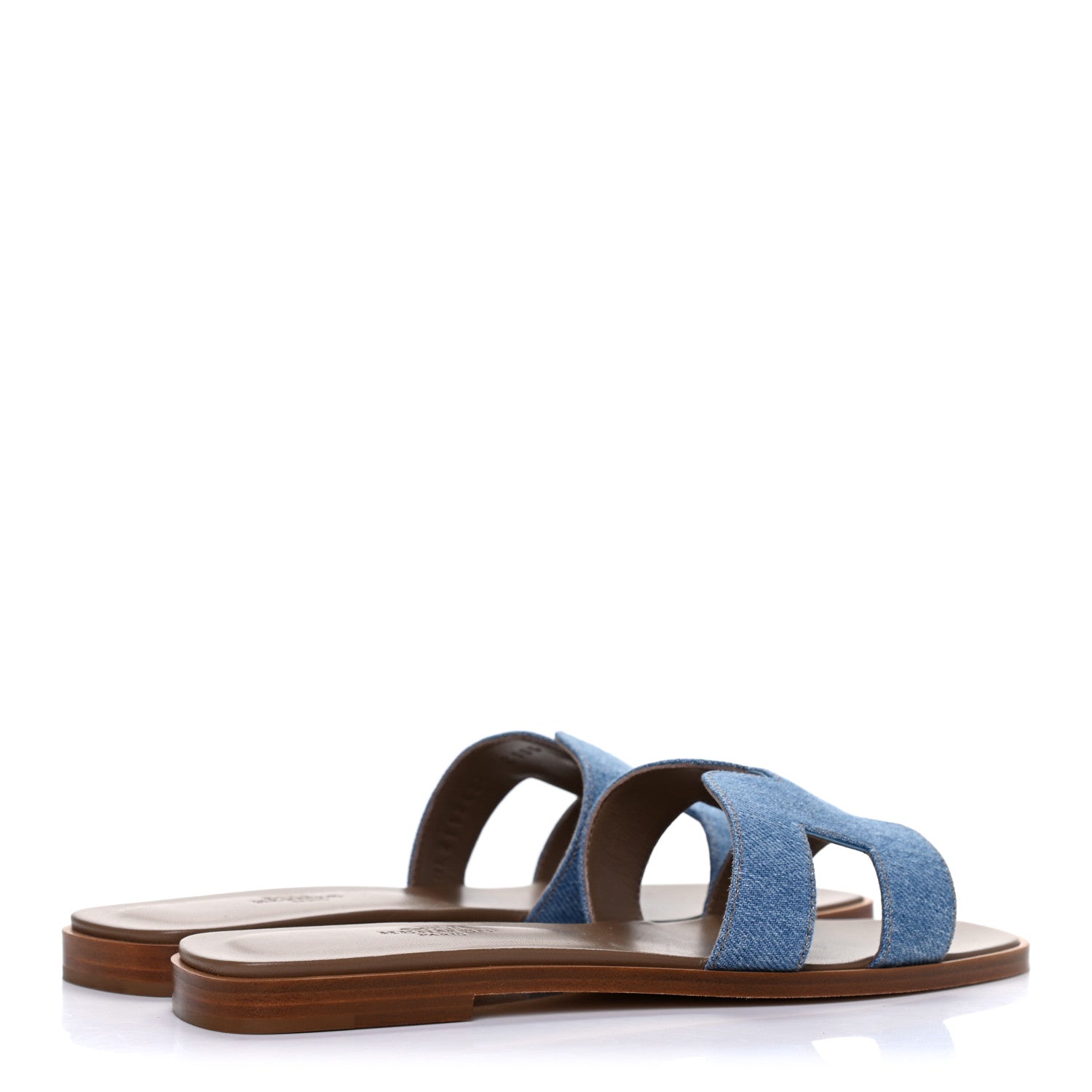 Hermes Denim Canvas Oran Sandals 36.5 Bleu Clair 4 of 9