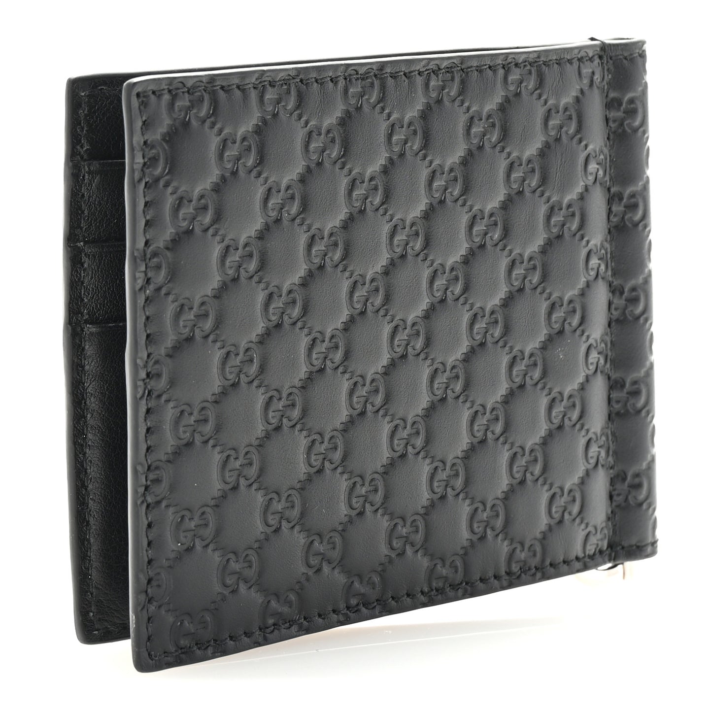 Microguccissima Bi-Fold Money Clip Wallet Black