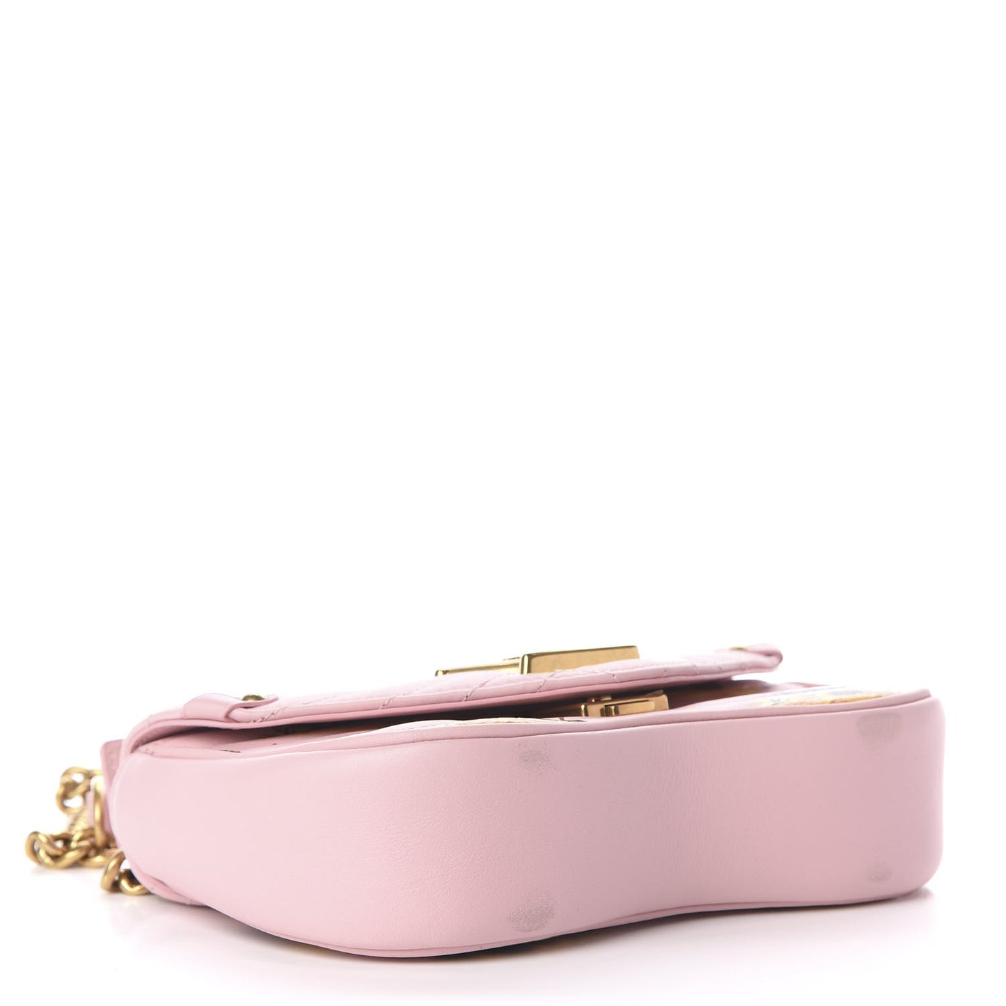 Calfskin Leopard Print New Wave Chain PM Light Pink