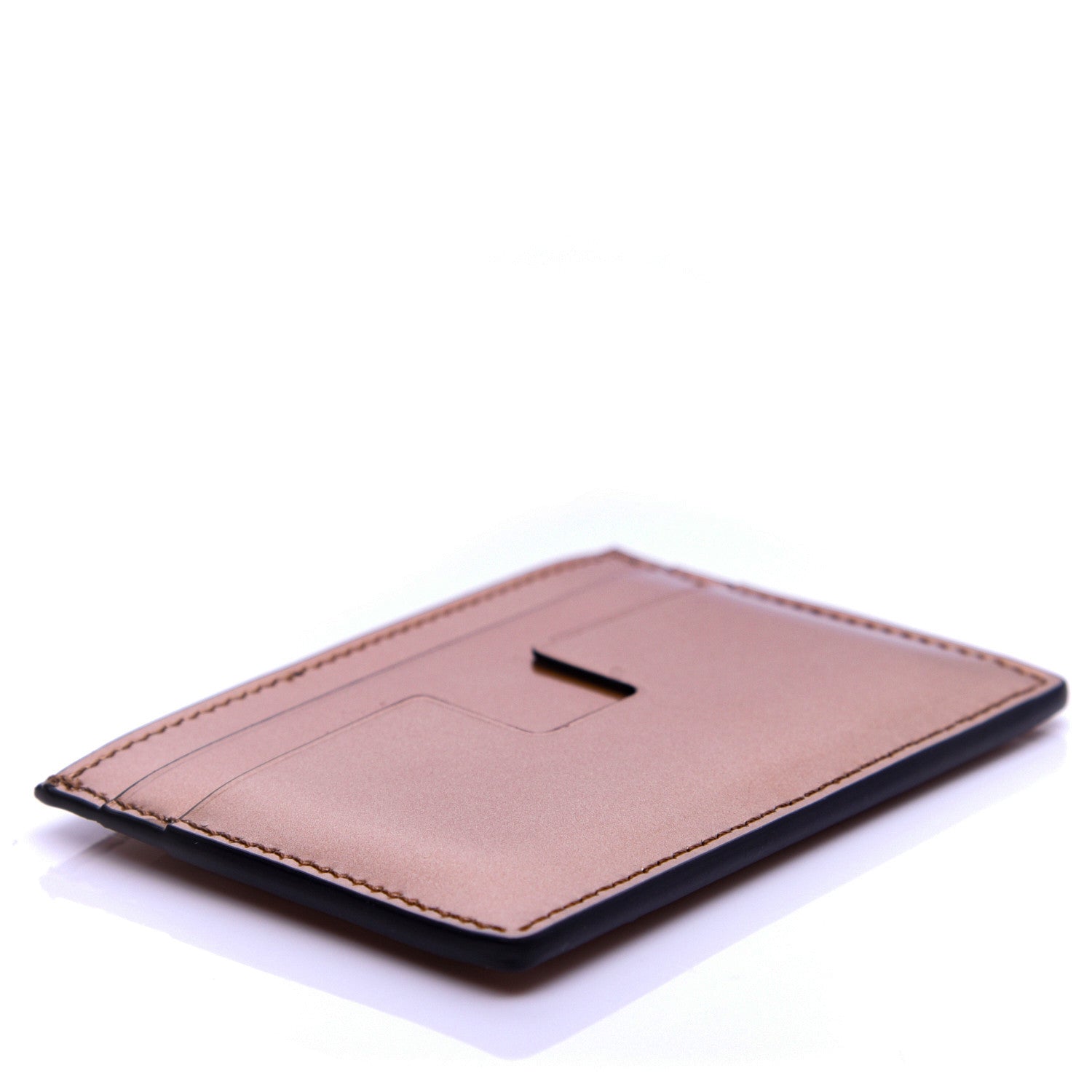 Tom Ford Metallic Calfskin Card Holder Light Bronze 4 of 8