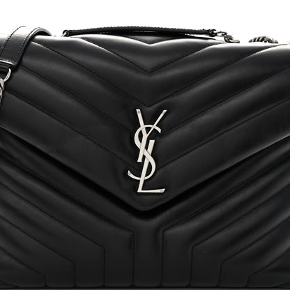 Saint Laurent Calfskin Y Quilted Monogram Medium Loulou Chain Satchel Black 7 of 9