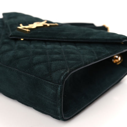 Saint Laurent Suede Mixed Matelasse Triquilt Medium Monogram Satchel 9 of 9