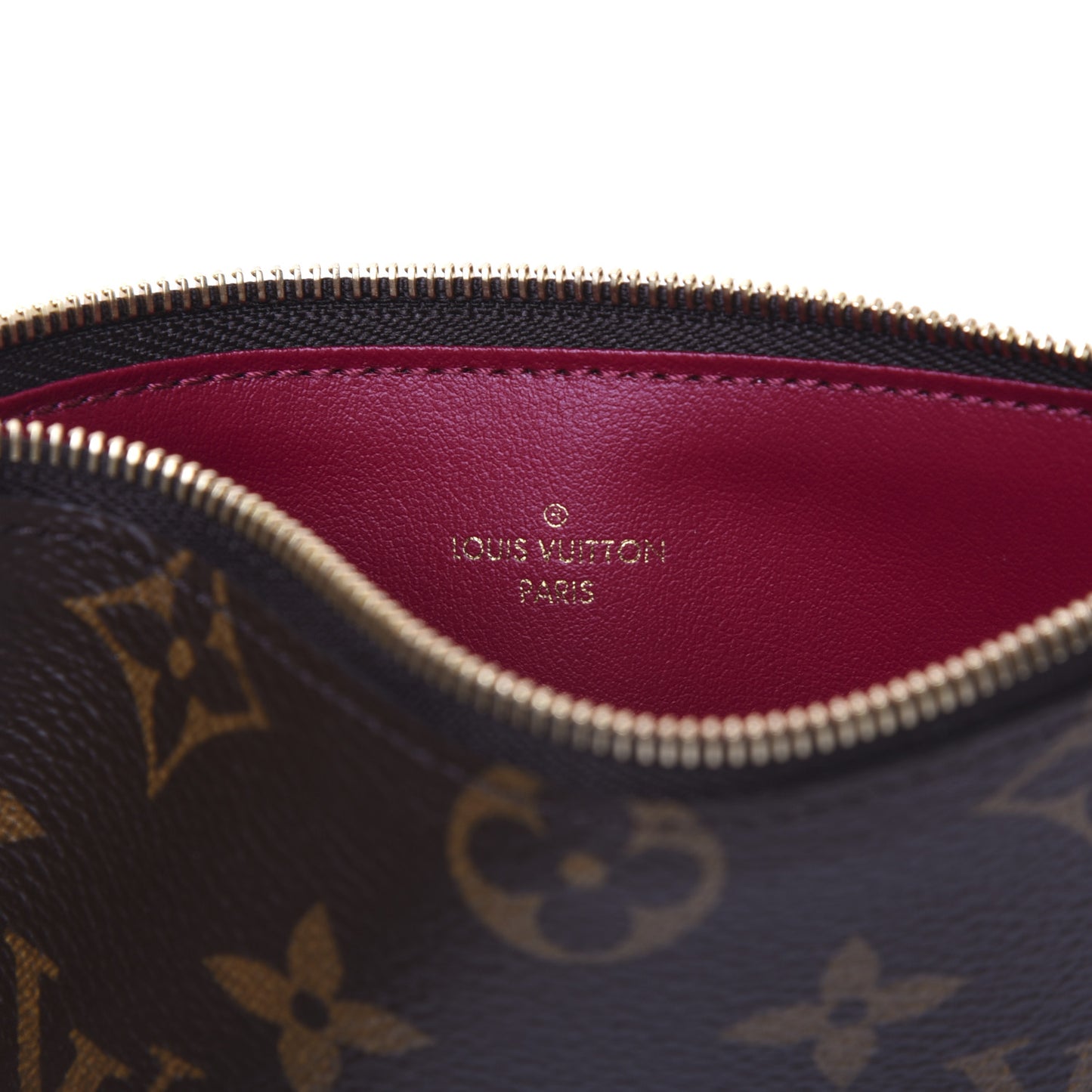 Monogram Felicie Chain Wallet Zippered Insert Fuchsia