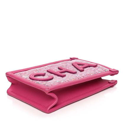 Chanel Tweed PVC Lambskin Clutch With Chain Pink 4 of 6