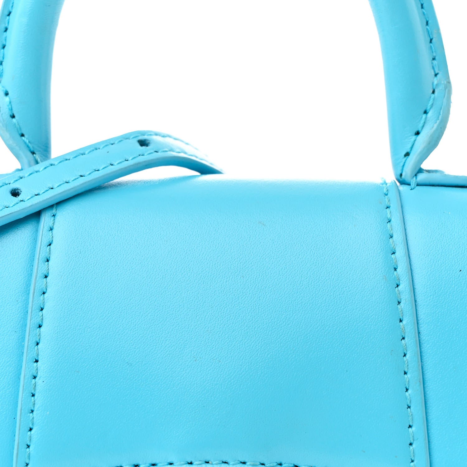 Balenciaga Shiny Box Calfskin Tonal B Hourglass Top Handle Bag Mini Azur 9 of 13