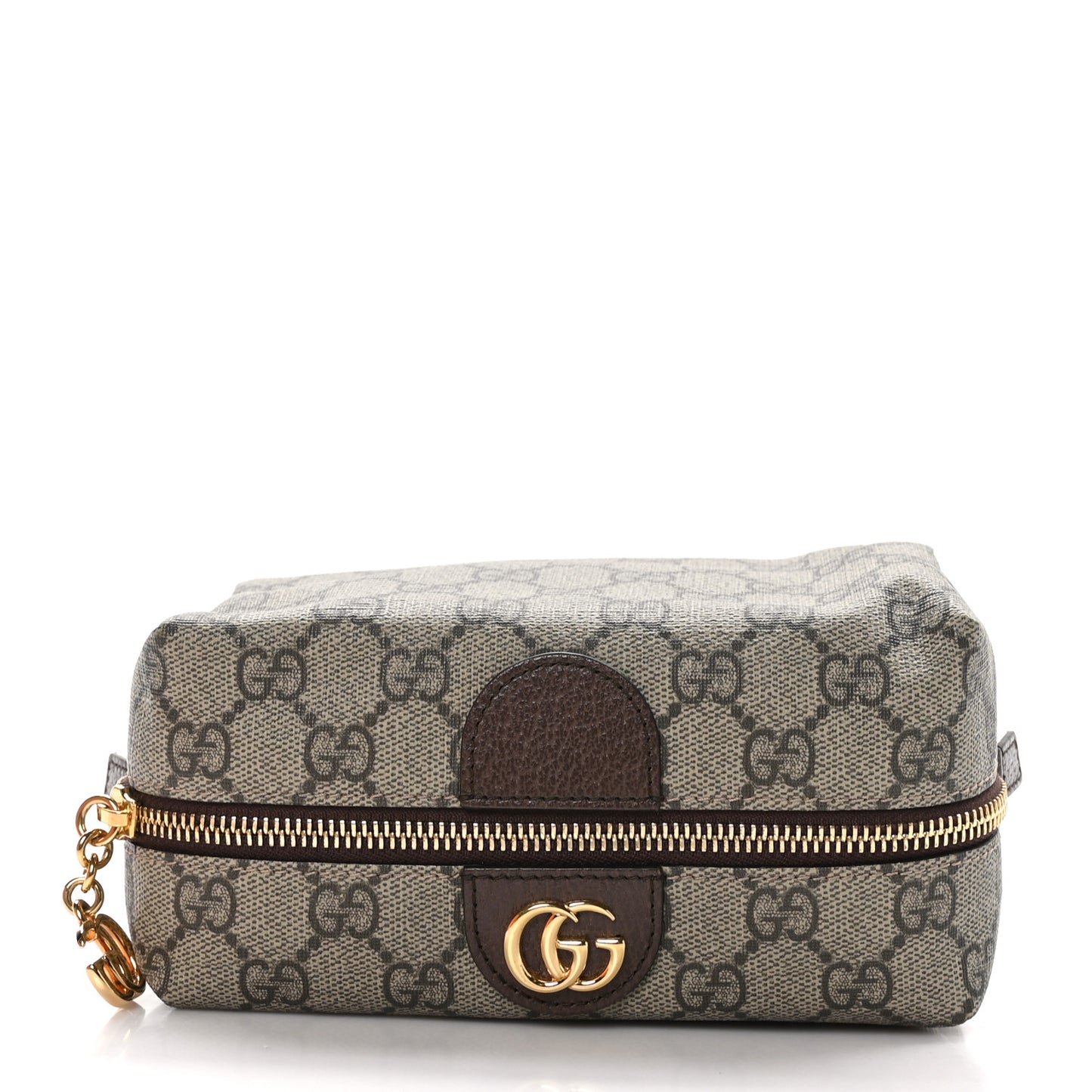 Soft GG Supreme Monogram Calfskin Medium Ophidia Cosmetic Case Beige Ebony New Acero