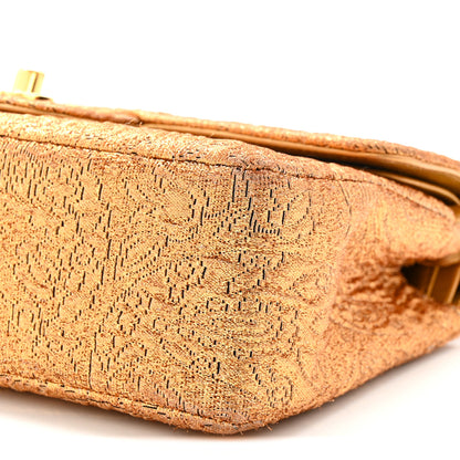Chanel Metallic Brocade Quilted Small Double Flap Gold 10 of 10