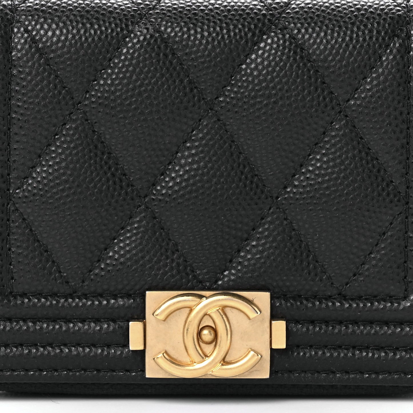 Caviar Quilted Boy Zip Around Coin Purse Wallet Black