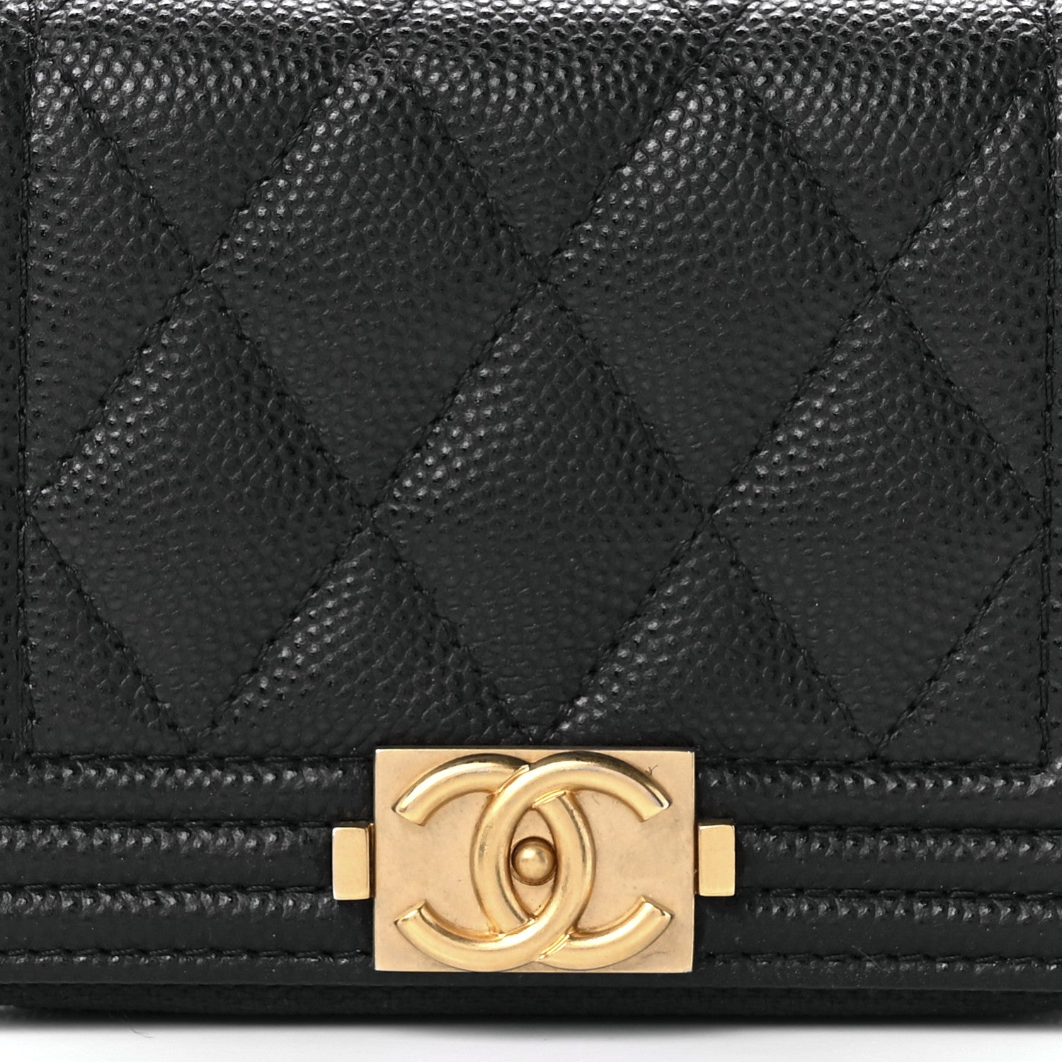 Chanel Caviar Quilted Boy Zip Around Coin Purse Wallet Black 7 of 10