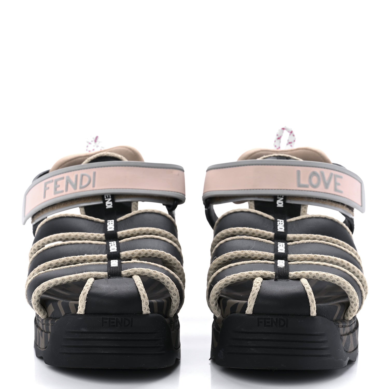 Fendi Vitello T Rex Platform Sandals 38.5 Black 2 of 6