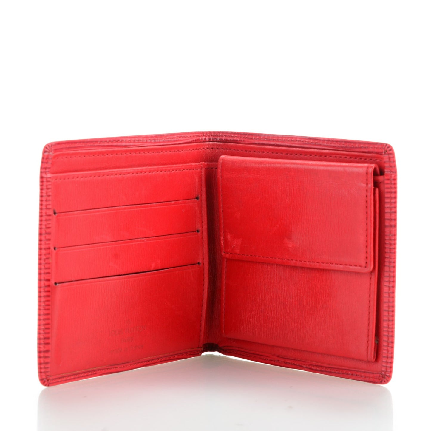 Epi Porte-Billets Cartes Credit Monnaie Wallet Rouge