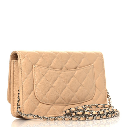 Chanel Caviar Quilted Wallet On Chain WOC Beige 3 of 11