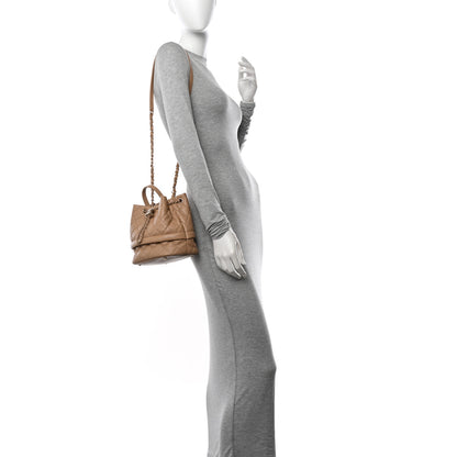 Chanel Caviar Quilted Rolled Up Bucket Drawstring Bag Beige 2 of 12