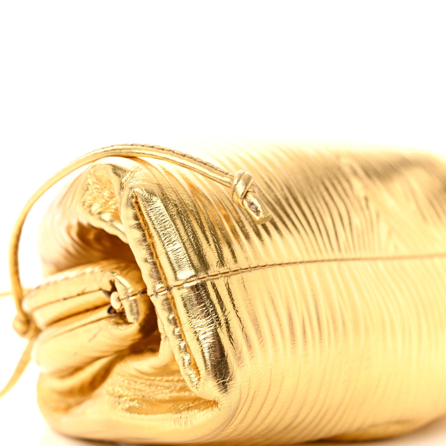 Bottega Veneta Metallic Bark Calfskin The Mini Pouch Gold 9 of 11