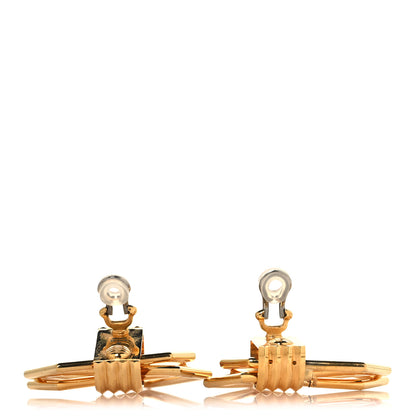 Gucci Metal Geometric Clip On Earrings Gold 3 of 6