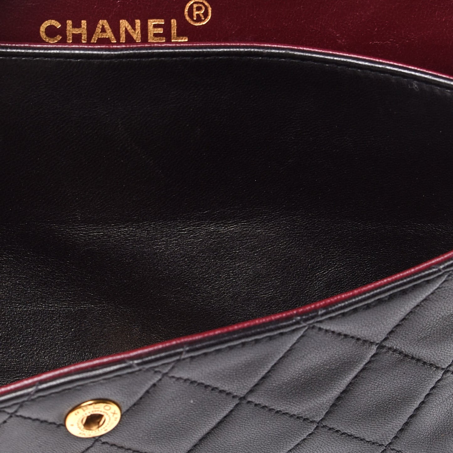 Lambskin Quilted Small Double Flap Black