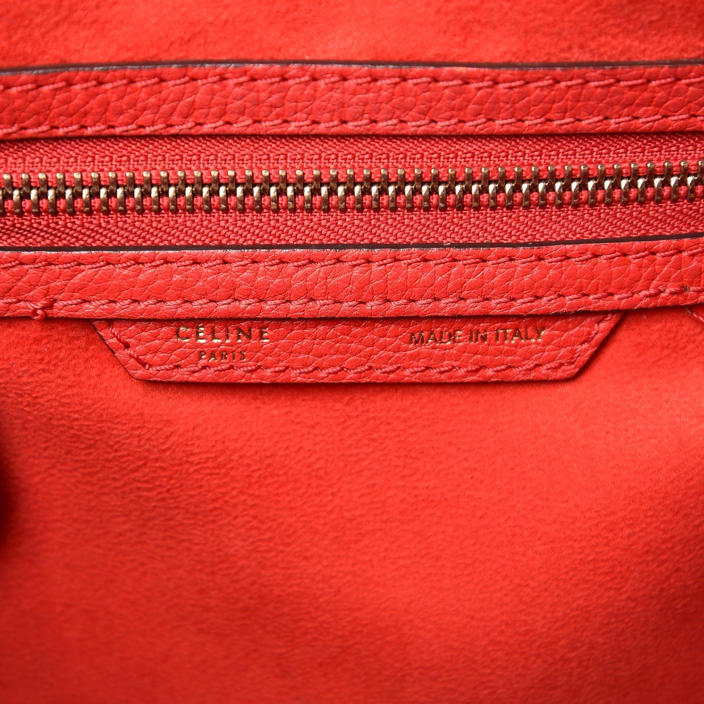 Drummed Calfskin Micro Luggage Coquelicot