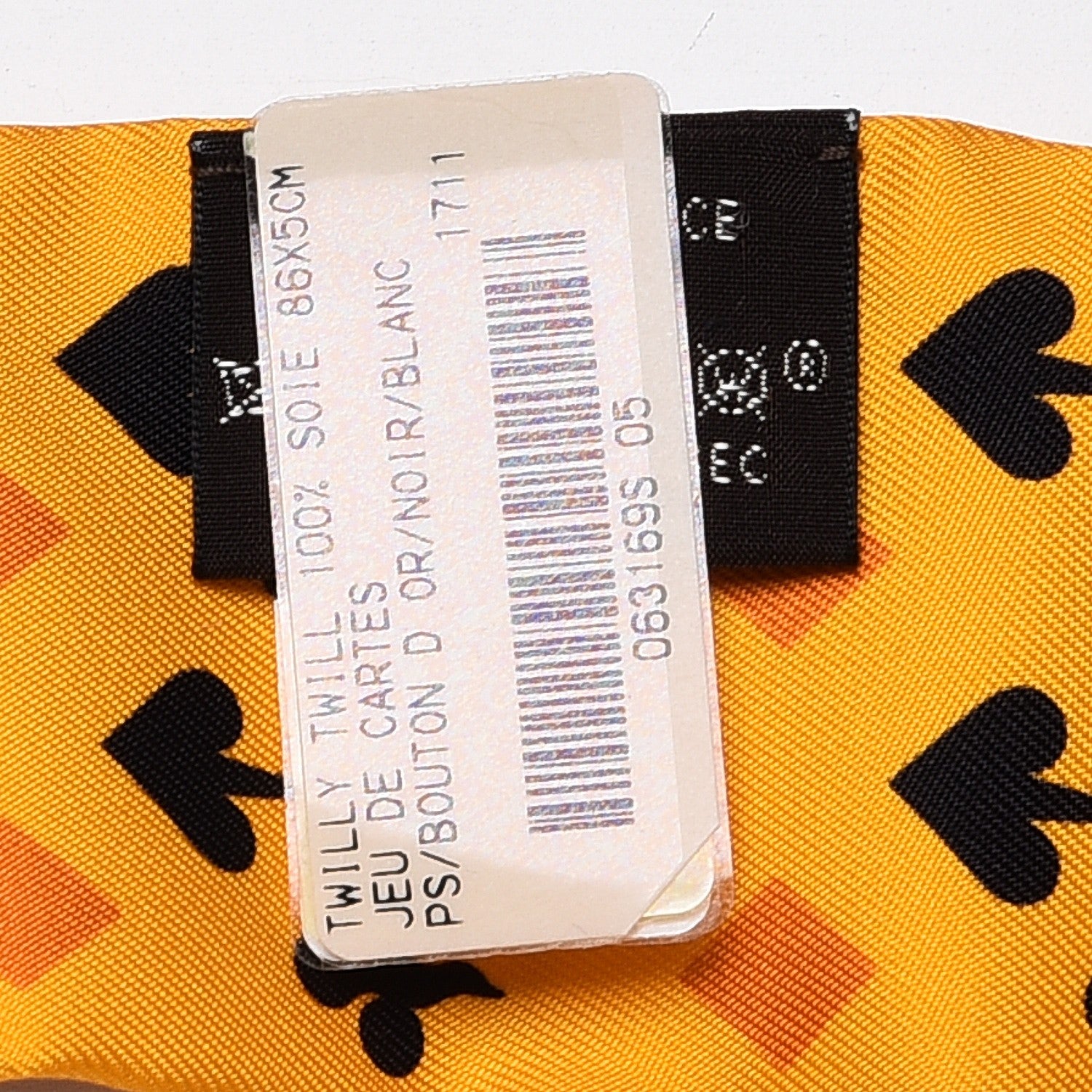 Hermes Silk Jeu de Cartes Twilly Bouton D’or Noir Blanc 3 of 5