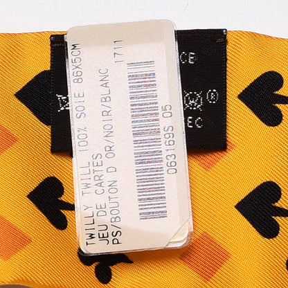 Hermes Silk Jeu de Cartes Twilly Bouton D’or Noir Blanc 3 of 5