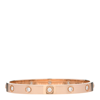 Cartier 18K Pink Gold 10 Diamond LOVE Bracelet 16 2 of 5