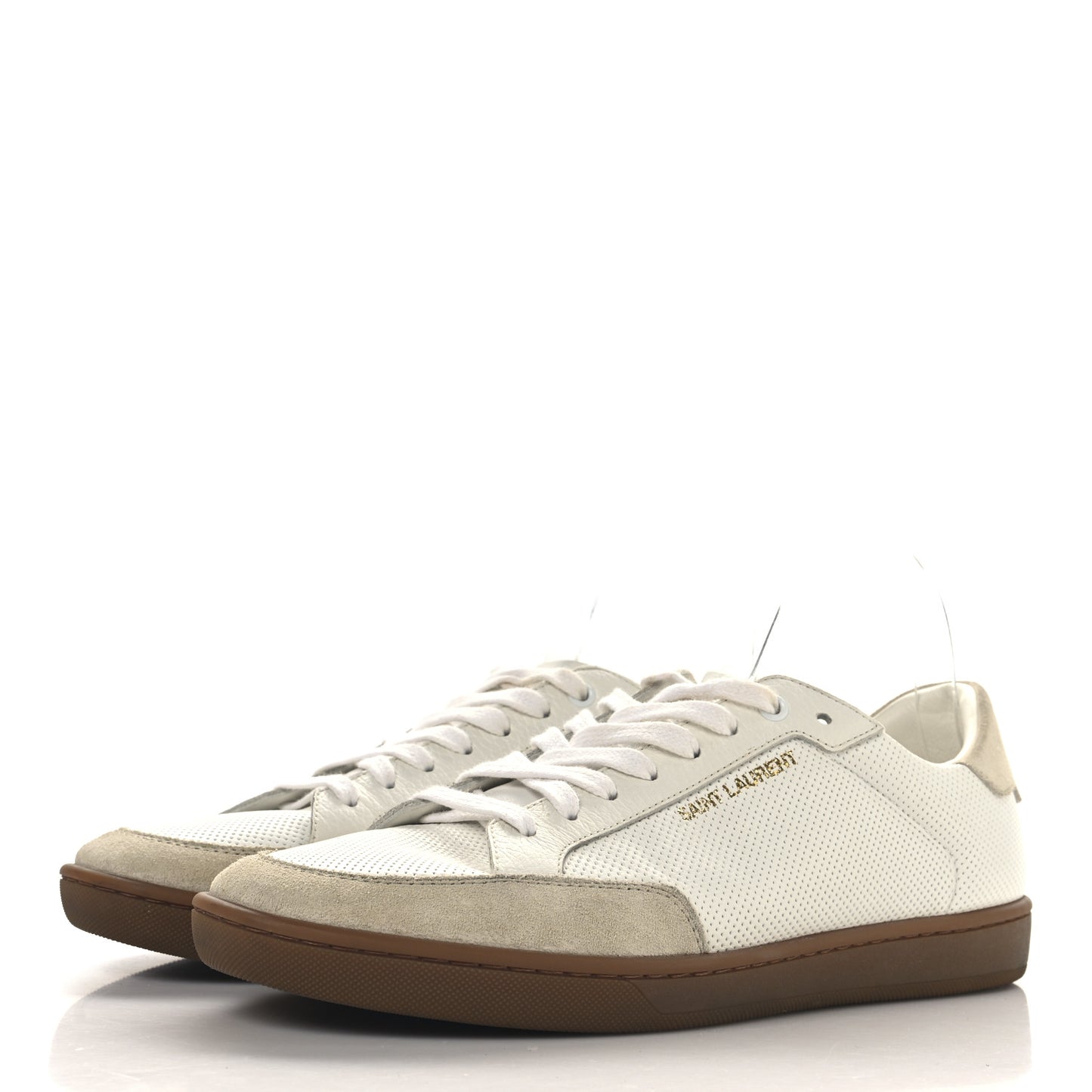 Calfskin Perforated Suede SL10 Court Classic 41 White