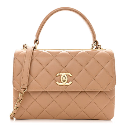 Chanel Lambskin Quilted Small Trendy CC Dual Handle Flap Bag Beige 1 of 10