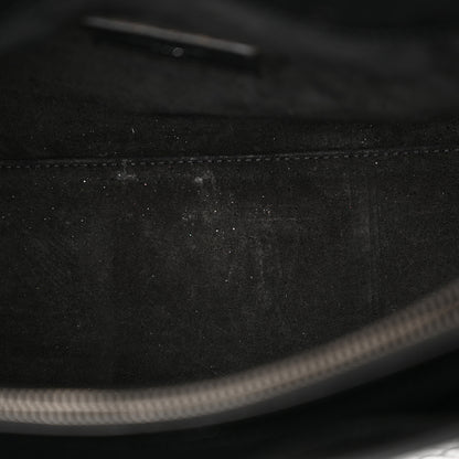 Saint Laurent Calfskin Crocodile Embossed Small Supple Sac de Jour Black 11 of 21