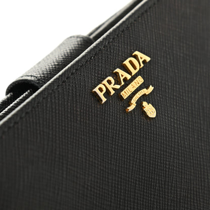 Prada Saffiano Metal Compact Wallet Black 9 of 10