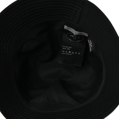 Prada Re-Nylon Metal Triangle Logo Womens Bucket Hat M Black 7 of 9