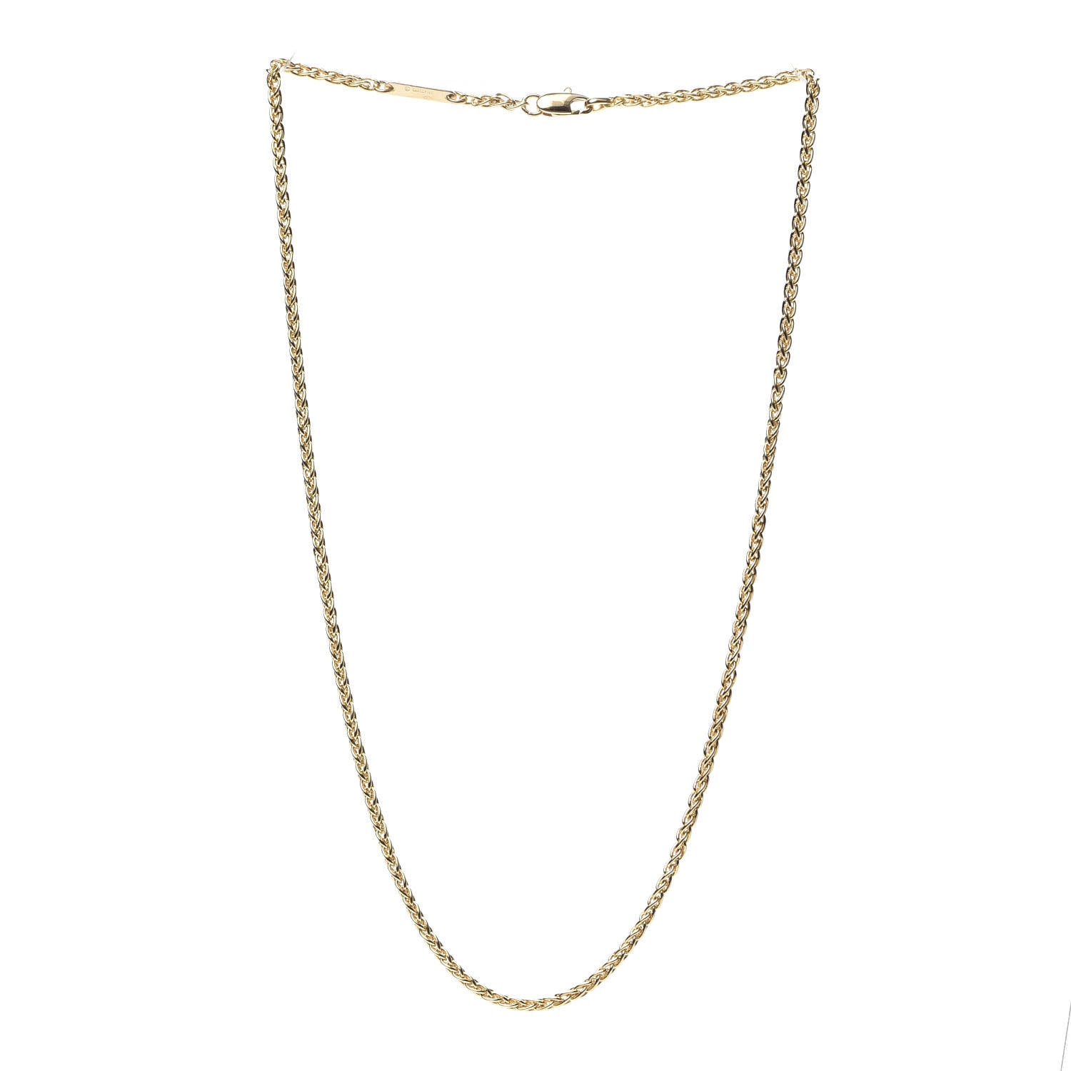 Cartier 18K Yellow Gold Wheat Chain Necklace 3 of 7