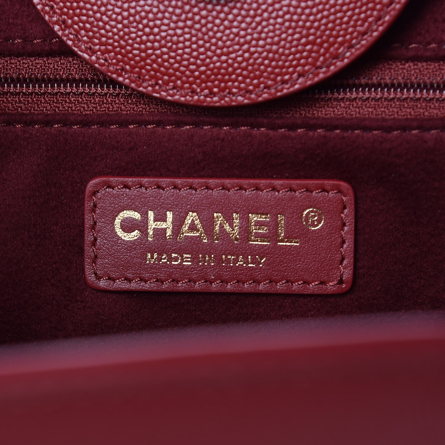 Chanel Caviar Small Studded Deauville Tote Red 6 of 9