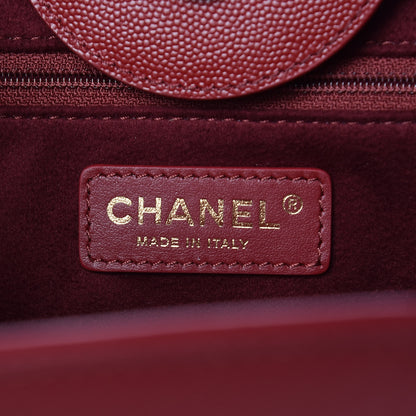 Chanel Caviar Small Studded Deauville Tote Red 6 of 9