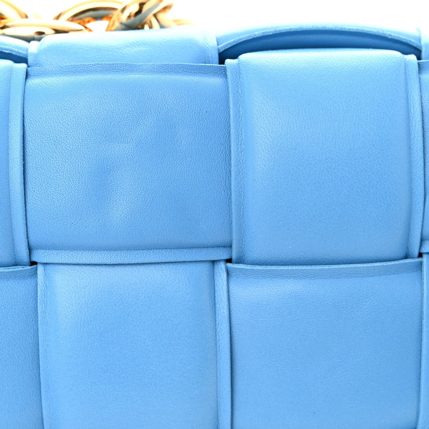 Lambskin Maxi Intrecciato Padded Chain Cassette Crossbody Bag Swimming Pool