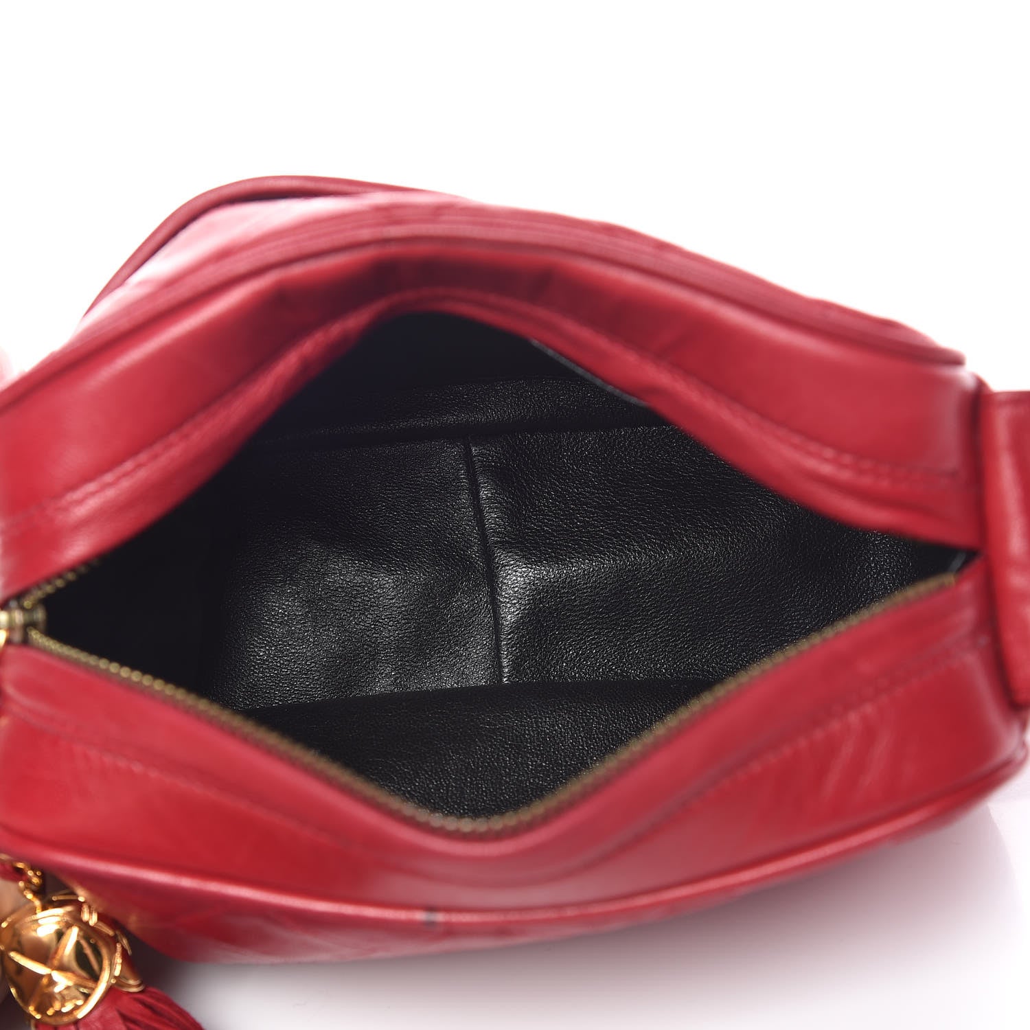Chanel Lambskin Quilted Tassel Camera Case Red 7 of 11