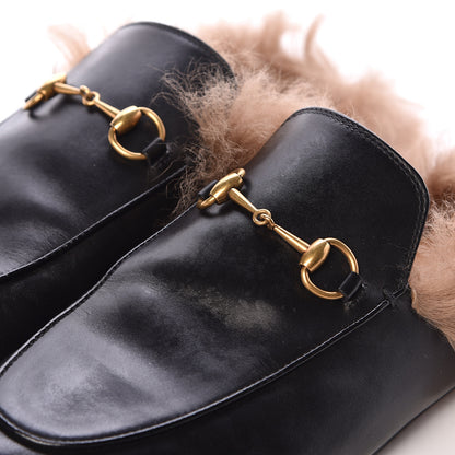 Gucci Calfskin Fur Womens Princetown Slippers 41 Black 11 of 12