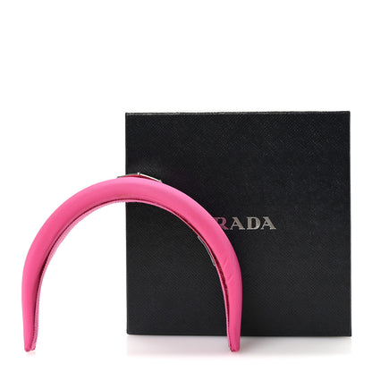 Prada Re-Nylon Metal Triangle Logo Headband Fuxia 7 of 8