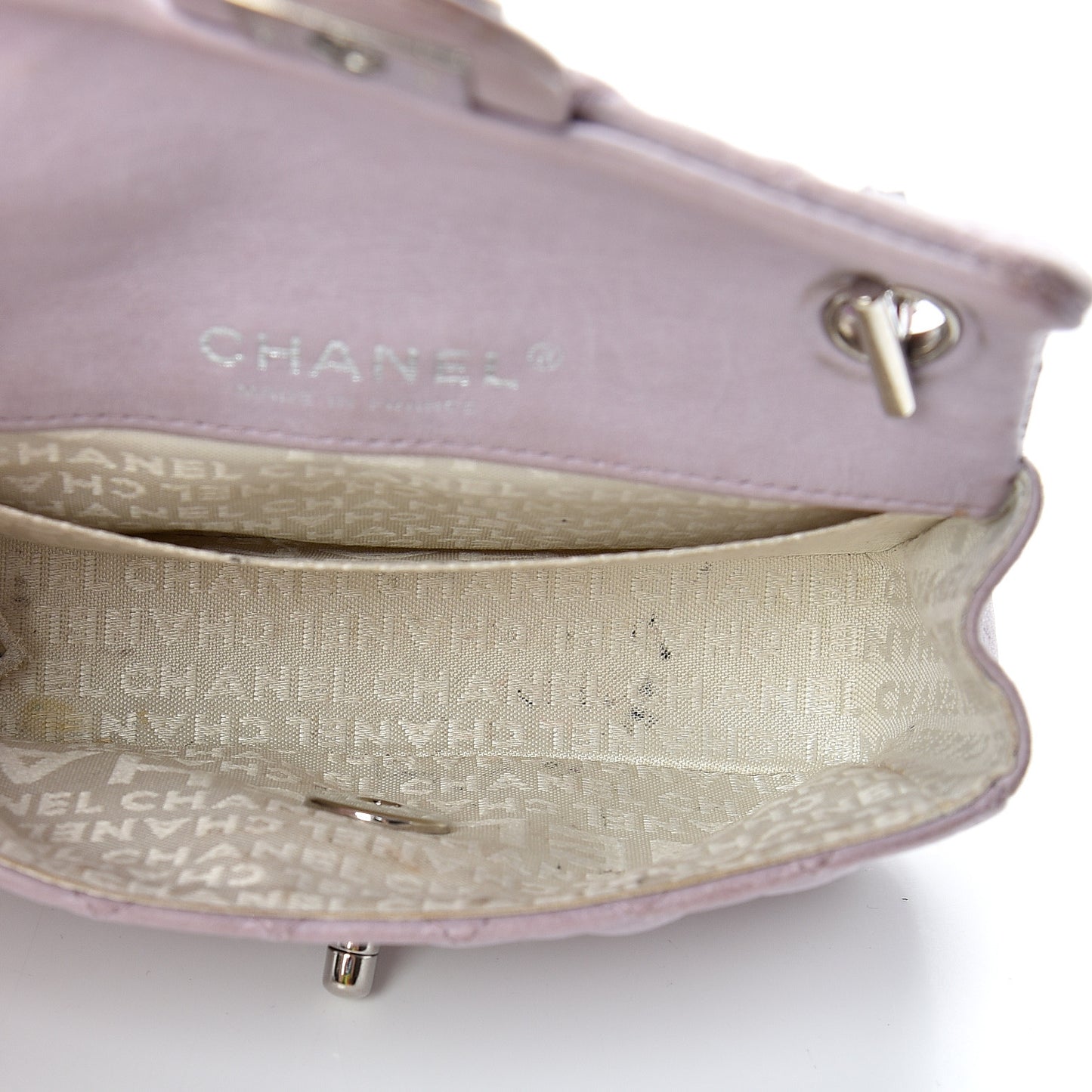 Lambskin Quilted Mini Valentine Flap Lilac