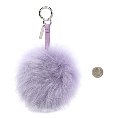 Fendi Fox Fur Shiny Nappa Bi-Color R ABCharm Bag Charm Lilla Blue Violetta 2 of 4