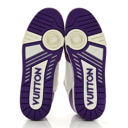Louis Vuitton Calfskin Monogram Denim Mens LV Trainer Sneakers 9.5 Purple 5 of 10