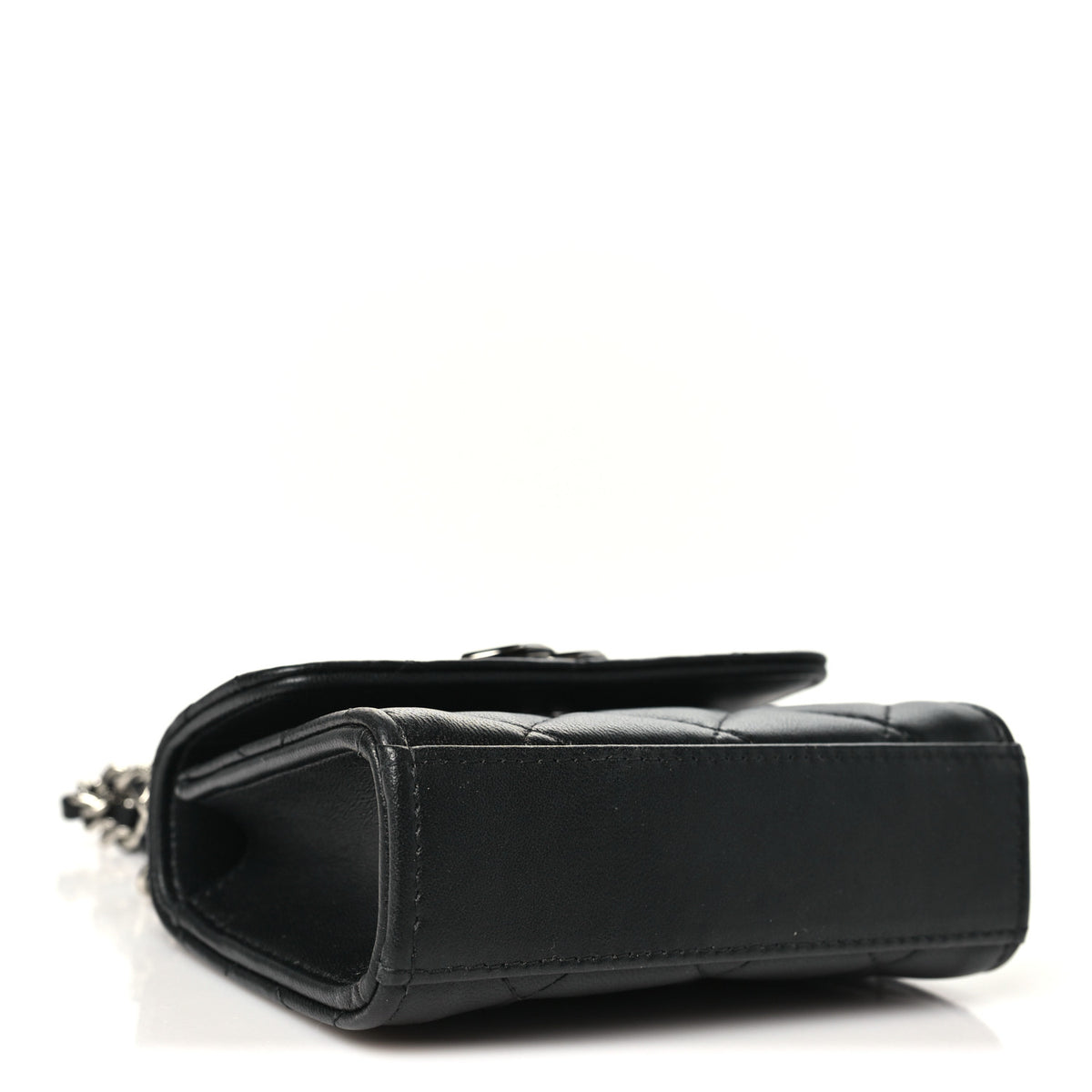 Chanel Lambskin Quilted Mini Metal Top Handle Flap Clutch With Chain  Black 4 of 10