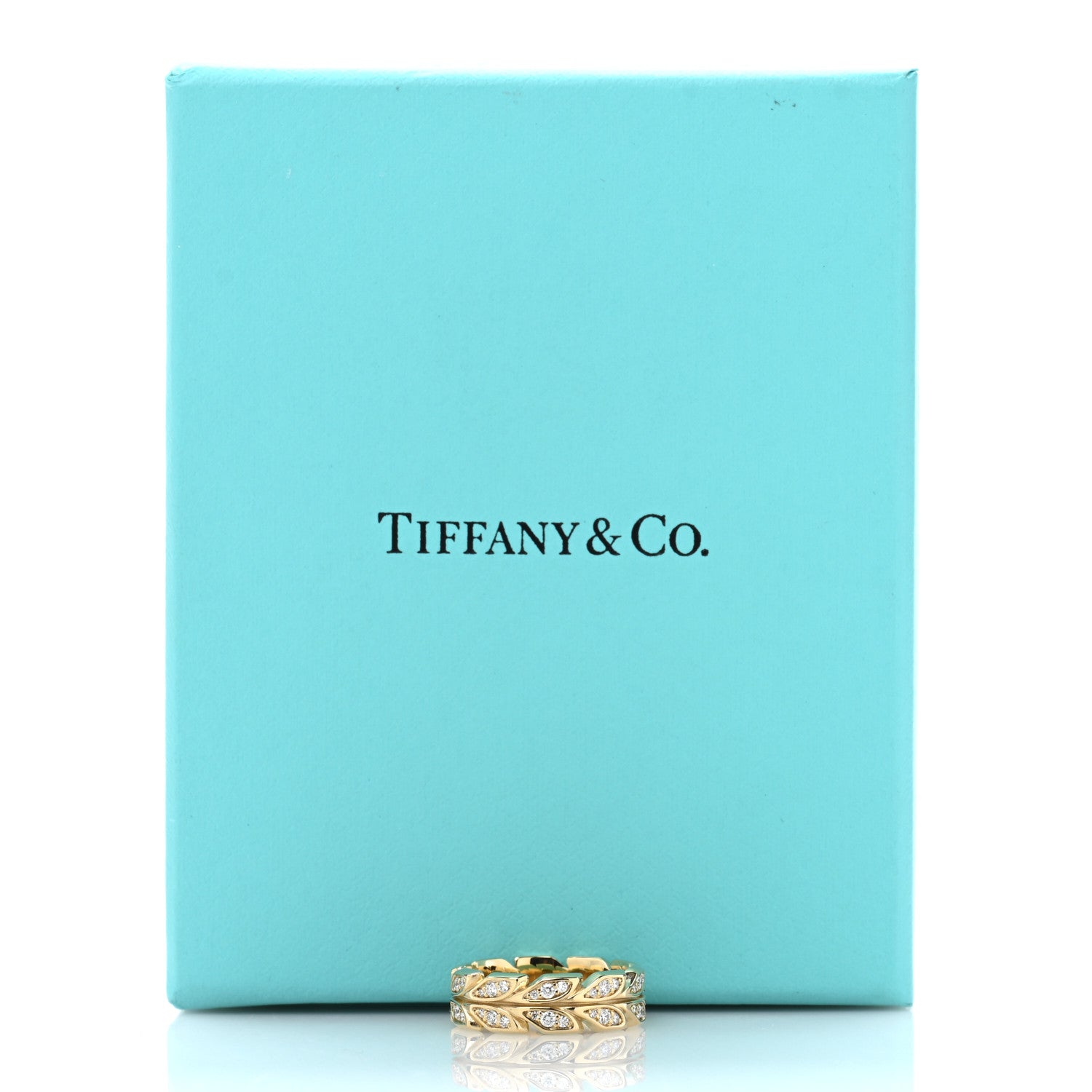 Tiffany 18K Yellow Gold Diamond Victoria Vine Band Ring 52 6 5 of 5