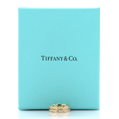 Tiffany 18K Yellow Gold Diamond Victoria Vine Band Ring 52 6 5 of 5