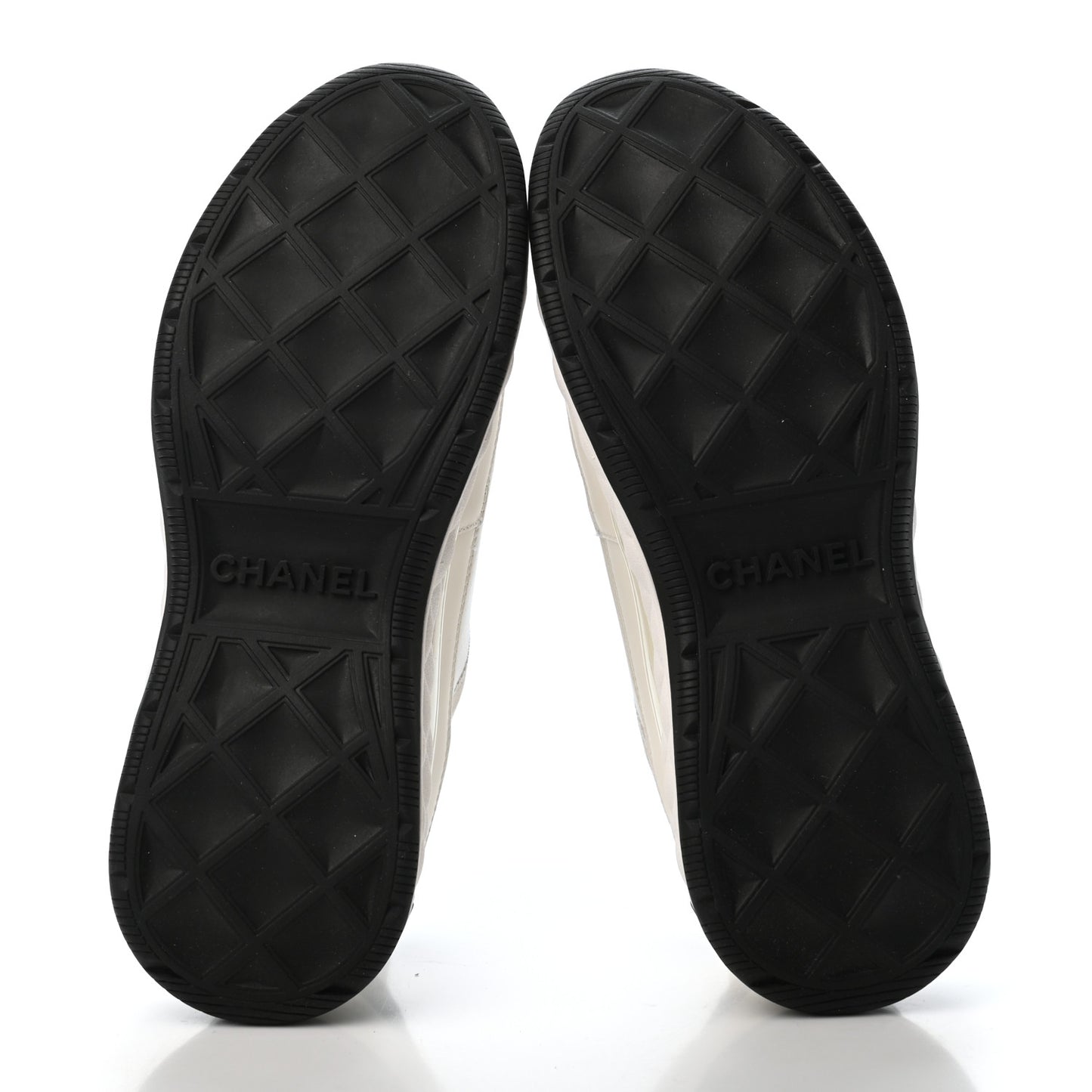 Velvet Calfskin Mixed Fibers CC Sneakers 38 Ivory Black