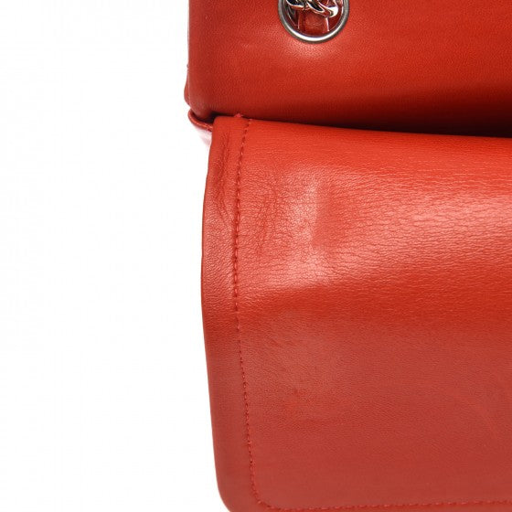 Lambskin Quilted Jumbo Double Flap Red