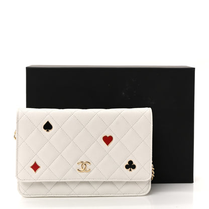 Chanel Caviar Quilted Enamel Coco Casino Wallet On Chain WOC White 12 of 12