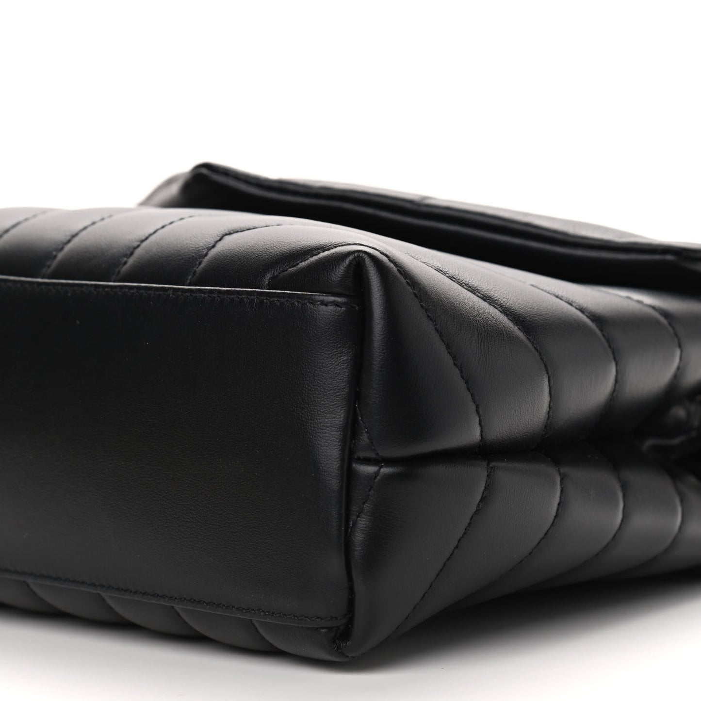 Calfskin Y Quilted Monogram Small Loulou Chain Satchel Black
