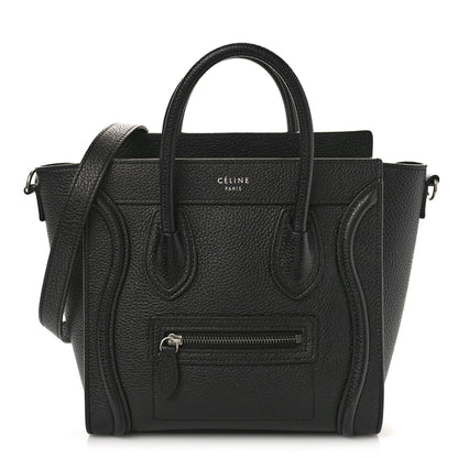 Celine Drummed Calfskin Nano Luggage Black 1 of 8
