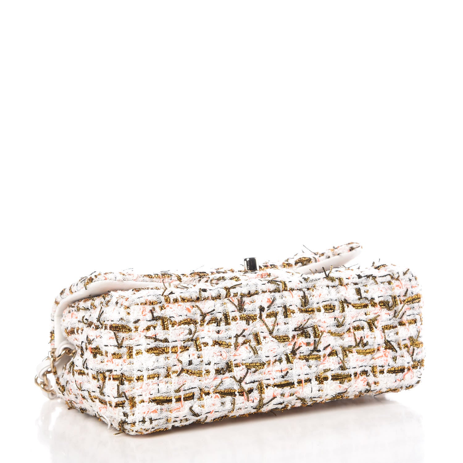 Chanel Tweed Quilted Mini Rectangular Flap White 5 of 11
