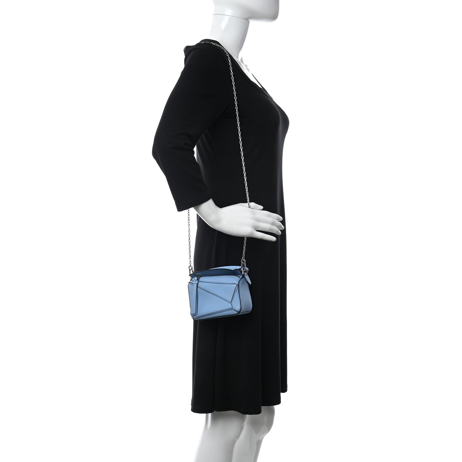 Loewe Calfskin Nano Puzzle Bag Blue 2 of 10